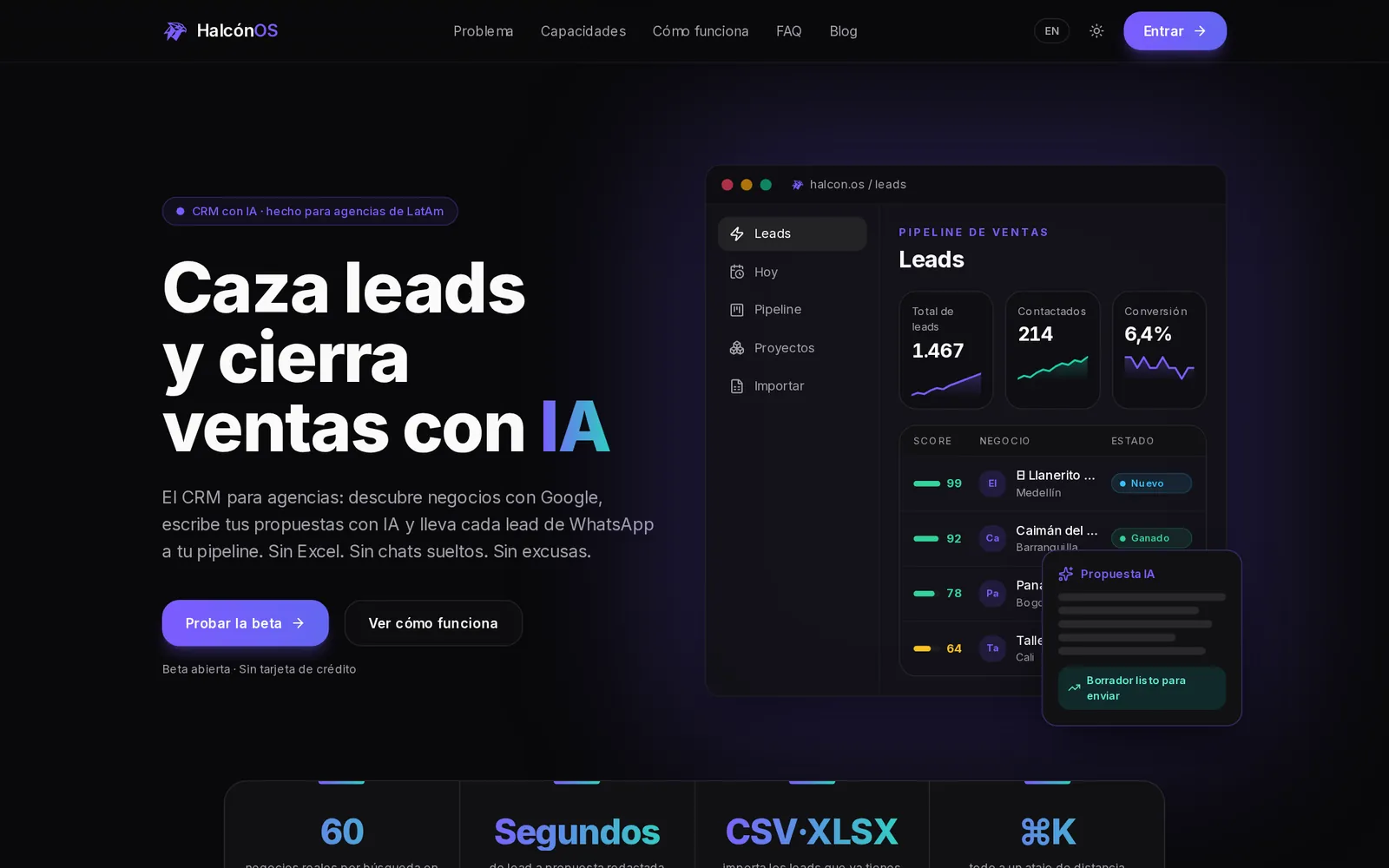HalcónOS — sitio que diseñé y desarrollé